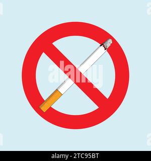 No Smoking Sign Vector Illustration Icon Cigarette Icon Stock Vector