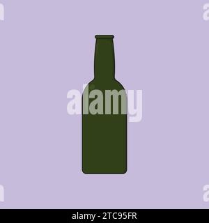 Glass Bottle Vector Illustration Icon glass cold drink bottle icon Stock Vector