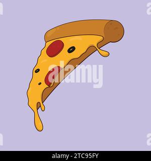 Yummy Pizza Slice Vector Illustration Icon Pizza Slice Icon Stock Vector