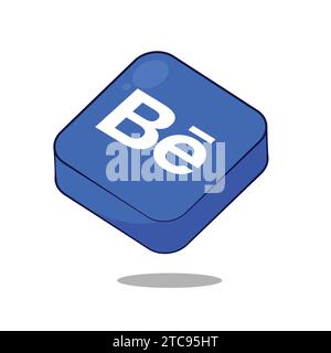 Behance Social Media App Website Icons Vector Website Cube Icon Stock Vector
