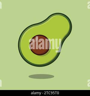 Fresh Avocado Half Illustration Vector Icon Avocado Stock Vector