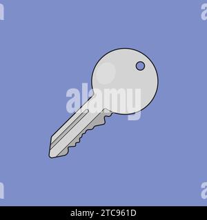 Flat Silver Key Illustration Vector Locker Security Stock Vector