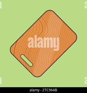 Wooden Cutting Board Vector Illustration Icon kitchen chef cutting board vector Stock Vector