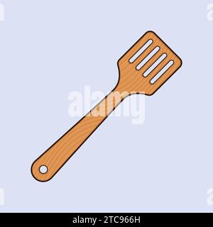 Wooden Spatula spoon Vector illustration Icon Kitchen cooking spatula Stock Vector