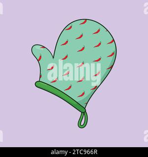 Cooking Baking Glove Vector kitchen gloves Illustration Icon Stock Vector