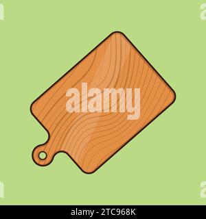 Wooden Cutting Board Vector Illustration Icon kitchen chef cutting board vector Stock Vector