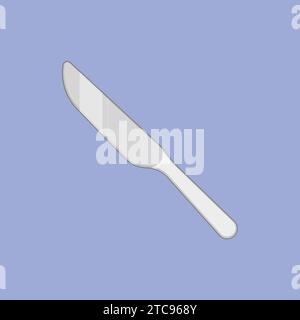 Flat Butter Knife Illustration Vector Icon steel knife Stock Vector