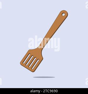 Wooden Spatula spoon Vector illustration Icon Kitchen cooking spatula Stock Vector