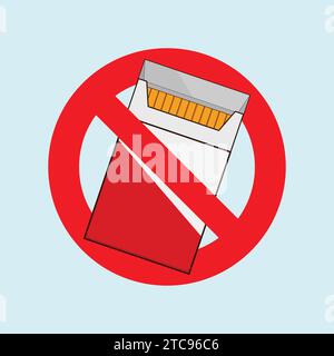No Smoking Sign Vector Illustration Icon Cigarette Box Icon Stock Vector