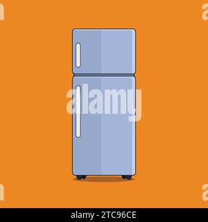 Flat Cold Refrigerator Fridge Illustration Vector Icon Stock Vector