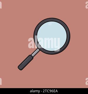 flat magnifying glass icon illustration Vector Stock Vector