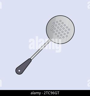 Round steel Spatula spoon Vector illustration Icon Kitchen cooking spatula Stock Vector