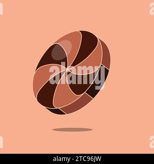 Sweet Chocolate Brown Candy Illustration Vector Icon Stock Vector