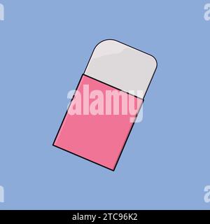 Flat Pencil Eraser Icon Vector Illustration Rubber School Office Stationery Stock Vector