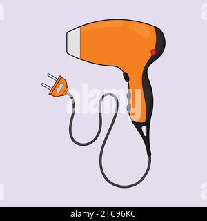 Flat Hair dryer Vector Illustration Icon Hair Dresser icon Stock Vector