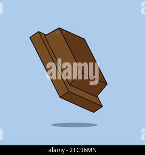Dark Chocolate Brown Candy Illustration Vector Icon Stock Vector