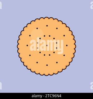 Flat salty cookie Illustration Vector Icon Stock Vector