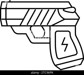 taser gun crime line icon vector illustration Stock Vector