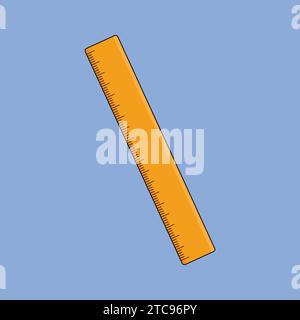 Flat Ruler Scale Icon Vector Illustration School Office Stationery Stock Vector