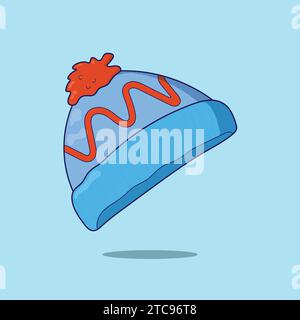 Hot Winter Cap Illustration Vector Icon Cold Stock Vector