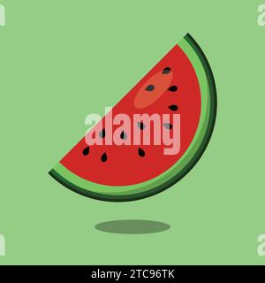 Fresh Slice of Watermelon illustration Vector Icon Stock Vector