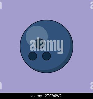 Flat Bowling Ball Sports Icon Vector Illustration Stock Vector