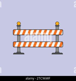 Construction Barrier Vector Illustration orange barrier blockage Stock Vector