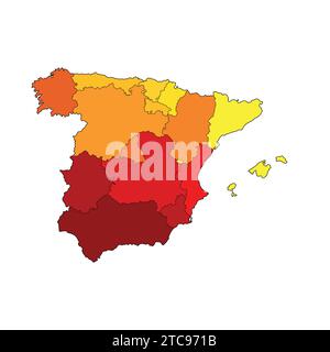 Detailed Map of Spain Vector Icon Illustration Spain Map Stock Vector