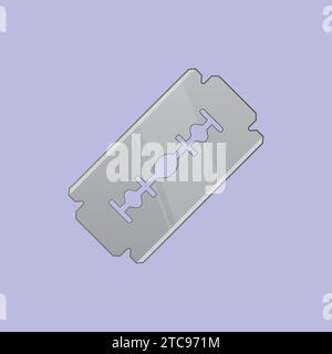 Sharp Razor Blade Vector Illustration Icon Sharp Cut Blade Stock Vector