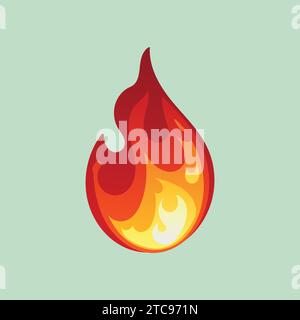Hot Fire Vector Illustration Icon Blazing Fire Icon Stock Vector