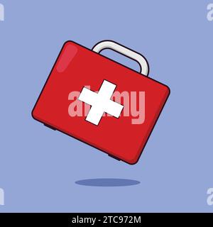 Flat First Aid Med Kit Medical Health Icon Illustration Vector Stock Vector