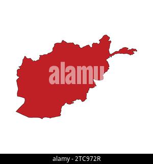 Flat Map of Afghanistan Vector Illustration Icon Afghani Map Stock Vector
