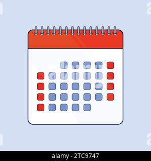 Flat Calendar Illustration Icon Vector Monthly Yearly Calendar Icon Stock Vector
