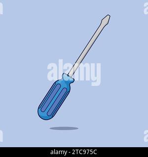 Flat Screwdriver Tool Icon Vector Illustration Screwdriver Stock Vector