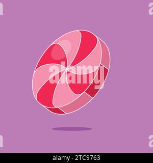Sweet Strawberry Pink Candy Illustration Vector Icon Stock Vector