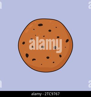 Flat Chocolate Choco Chips Cookie Icon Vector Illustration Stock Vector