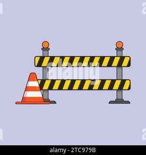 Construction Barrier Vector Illustration orange barrier blockage Stock Vector