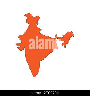 Flat Map of India Vector Illustration Icon Indian map Stock Vector