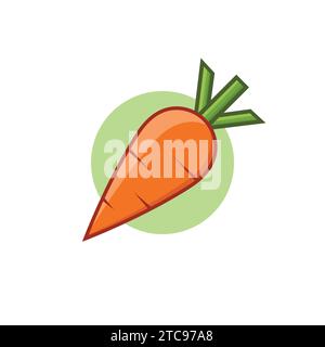 Flat Fresh Carrot Illustration Vector Icon fresh Vegetable Carrot Icon Stock Vector