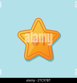 First Price Golden star for No 1 Illustration icon vector Stock Vector