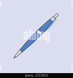 Flat School Pen Illustration Vector Icon Ballpoint pen Stock Vector