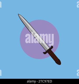 Sharp Knife Sword Illustration Vector Icon War Stock Vector