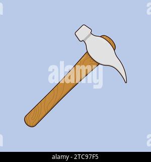 Flat Hammer Illustration Icon Vector Construction Tool Hammer Icon Stock Vector
