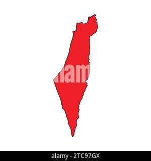Flat Map of Palestine Country Illustration Icon Vector Palestine map Stock Vector