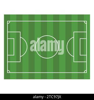 Flat Football Soccer Ground Pitch Vector Illustration Top view Football Soccer Ground Icon Stock Vector