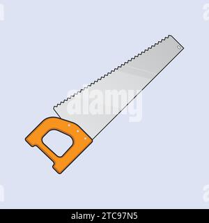 Flat Saw Vector Icon Illustration Construction Saw Tool Vector Stock Vector