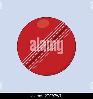 Flat Cricket Ball Illustration Vector Icon Cricket World Cup Ball Stock Vector