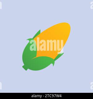 Flat Corn Vegetable Illustration Vector icon Stock Vector
