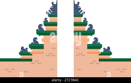 pura luhur lempuyang indonesia temple Stock Vector