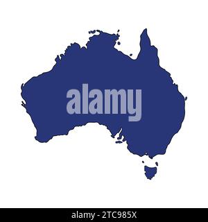 Flat Map of Australia Vector Icon Illustration Australia Map Stock Vector